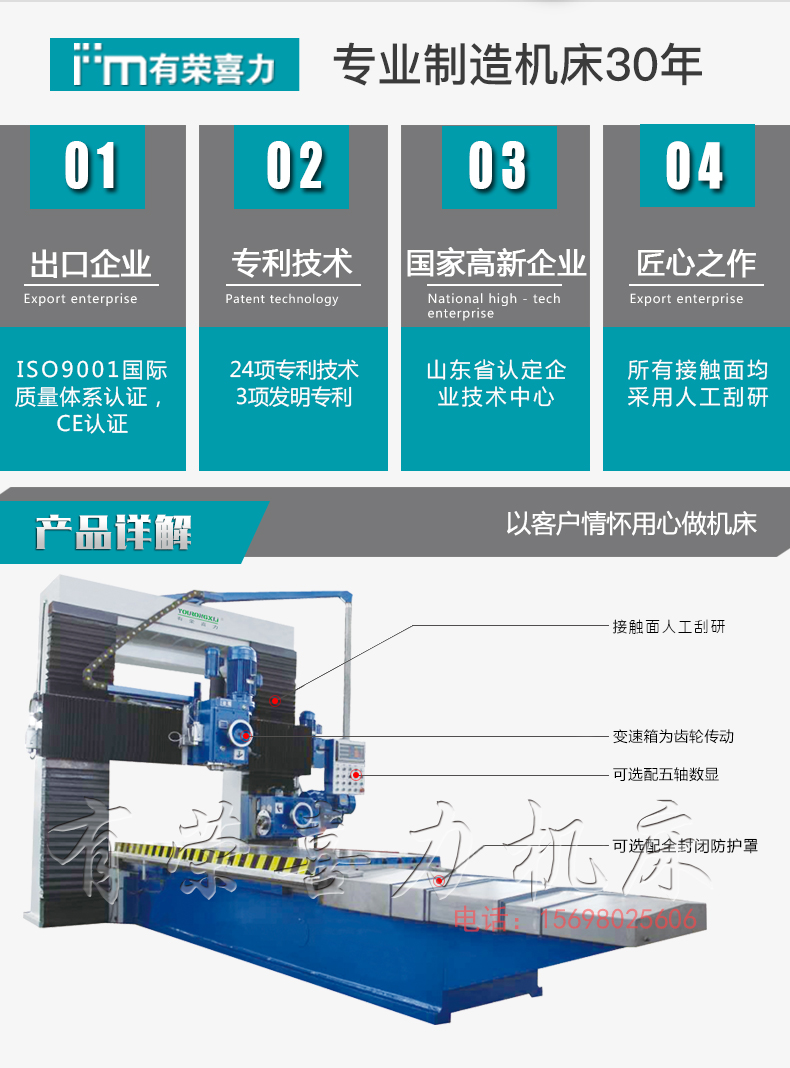 X2012龙门铣床产品参数